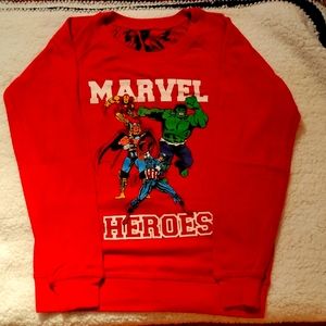 Marvel Comics Heroes Reversible Sweater Red Size Small NWOT